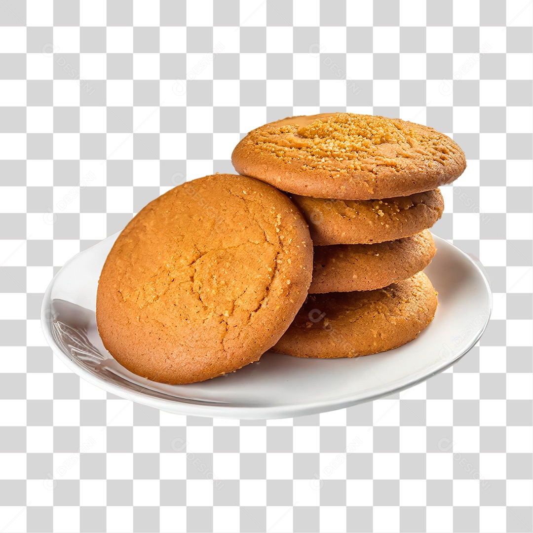 Prato com Biscoitos de Gengibre PNG Transparente