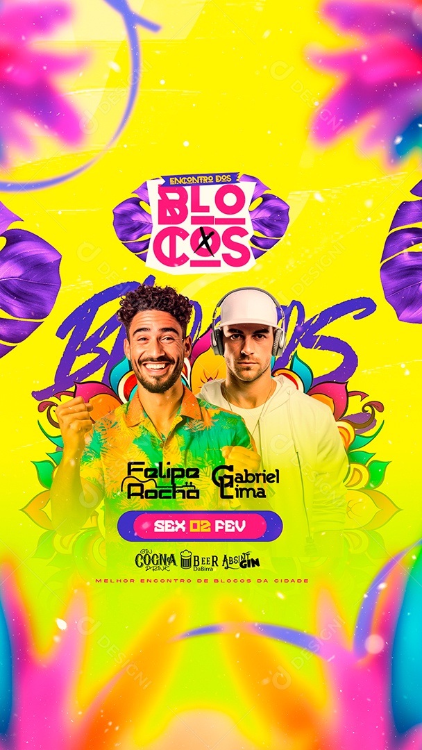 Story Flyer Carnaval Encontro Dos Blocos Felipe Rocha Gabriel Lima Social Media PSD Editável