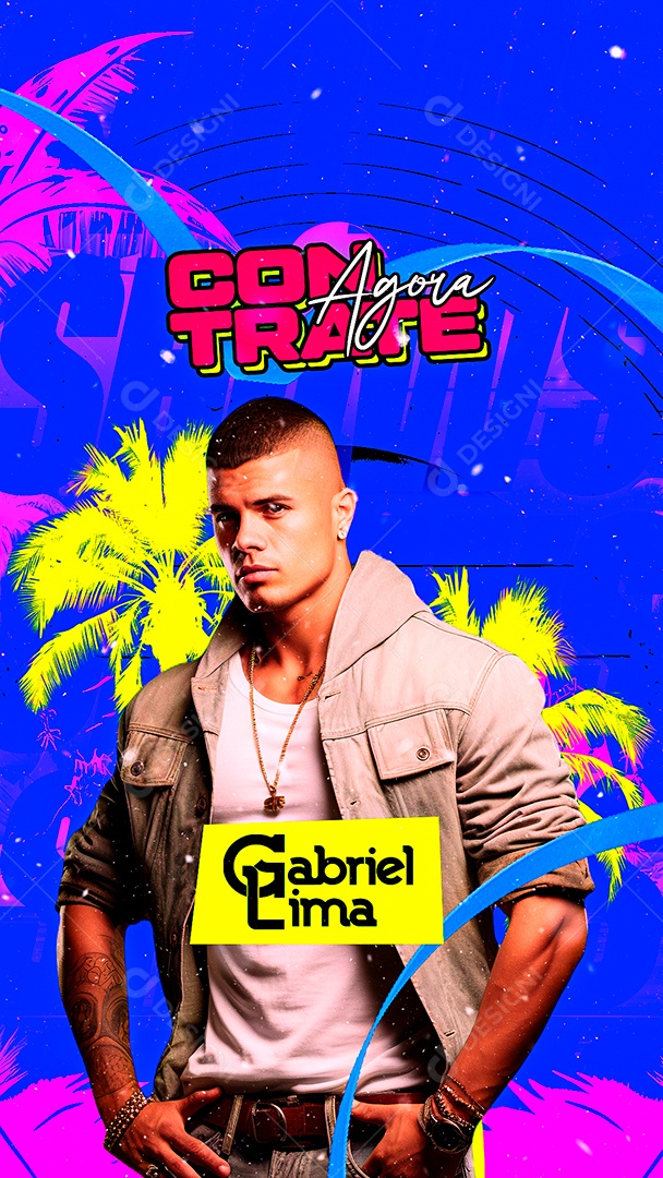 Story Flyer Carnaval Contrate Agora Gabriel Lima Social Media PSD Editável