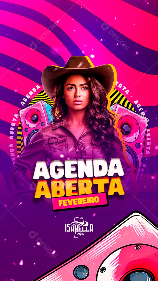 Story Flyer Carnaval Agenda Aberta Fevereiro Isabella Lima Social Media PSD Editável