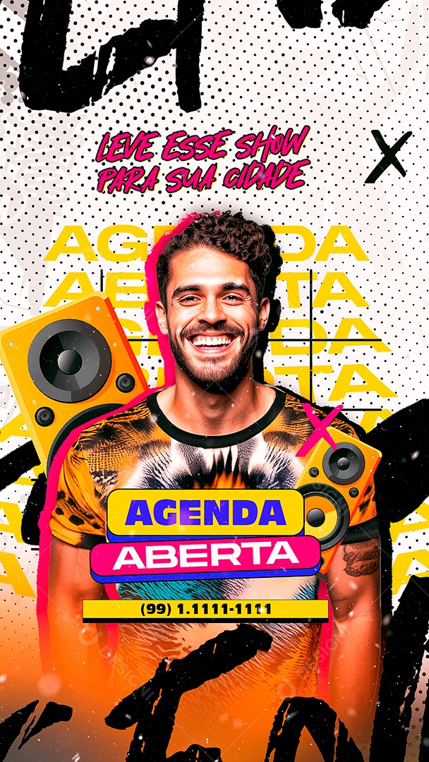 Story Flyer Carnaval Agenda Aberta Leve esse Show para sua Cidade Social Media PSD Editável