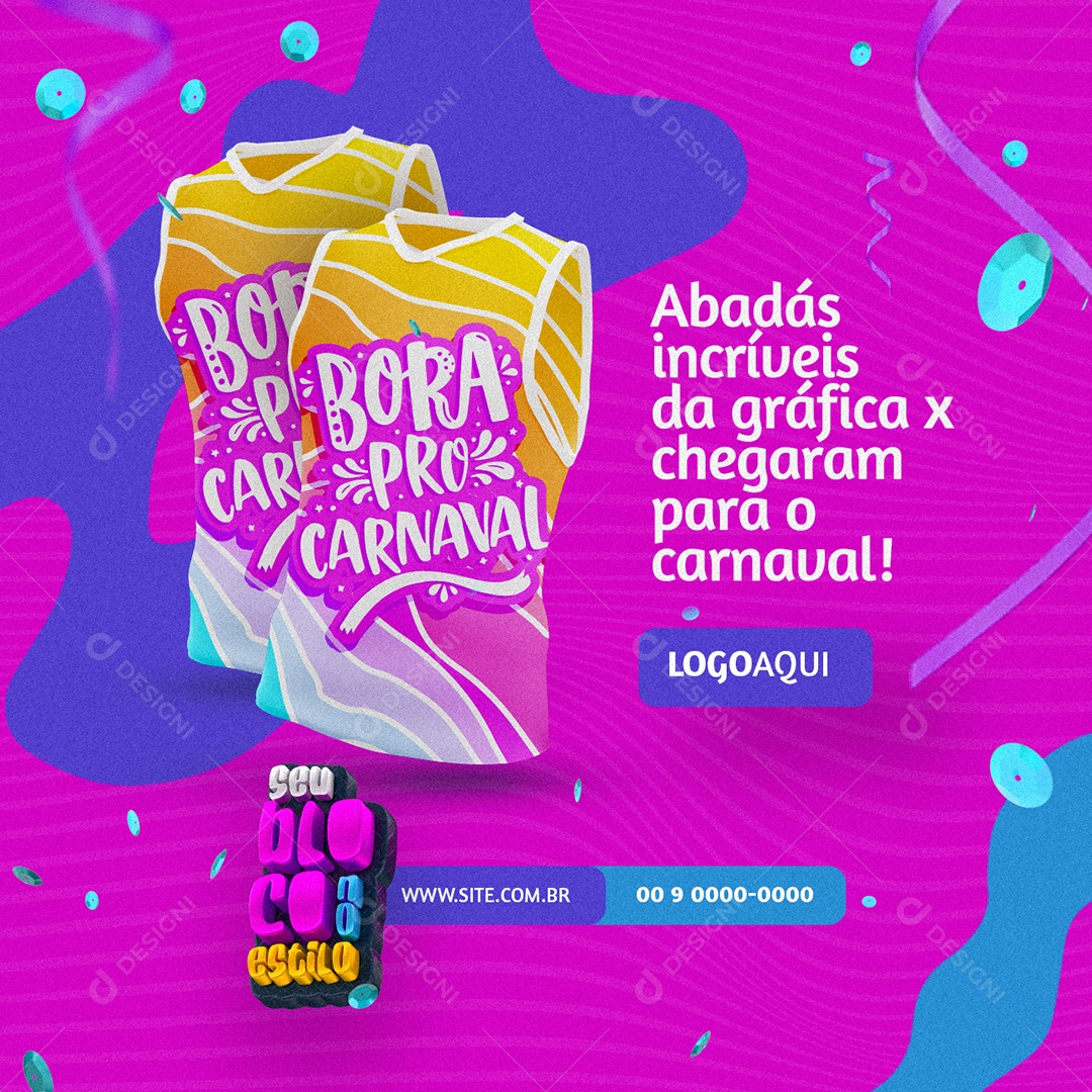 Carnaval Abadás incríveis da gráfica chegaram para o carnaval Social Media PSD Editável