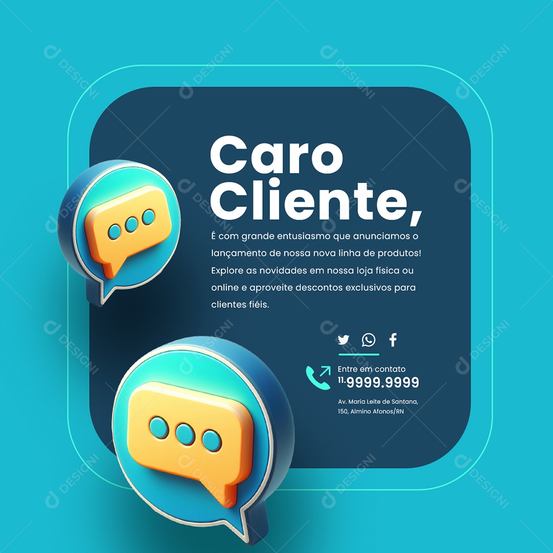 Comunicado Caro Cliente anunciamos o lançamento nova linha de produtos Social Media PSD Editável