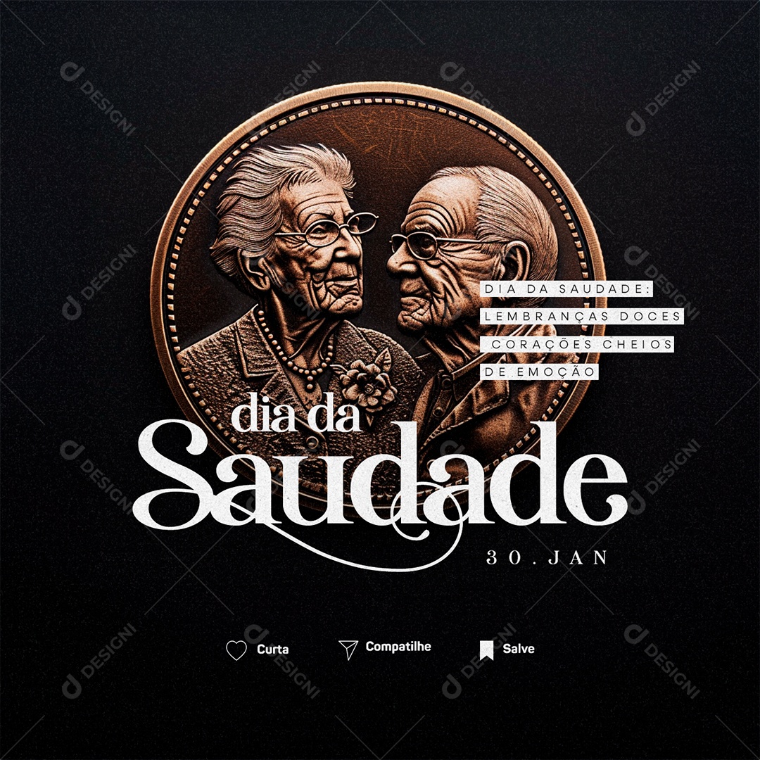 Dia da Saudade 30 De Janeiro Lembranças Doces Corações Social Media PSD Editável