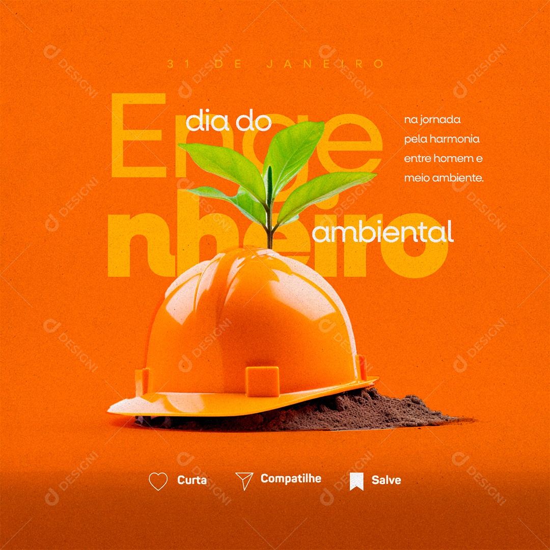 Dia do Engenheiro Ambiental 31 De Janeiro na jornada pela harmonia Social Media PSD Editável