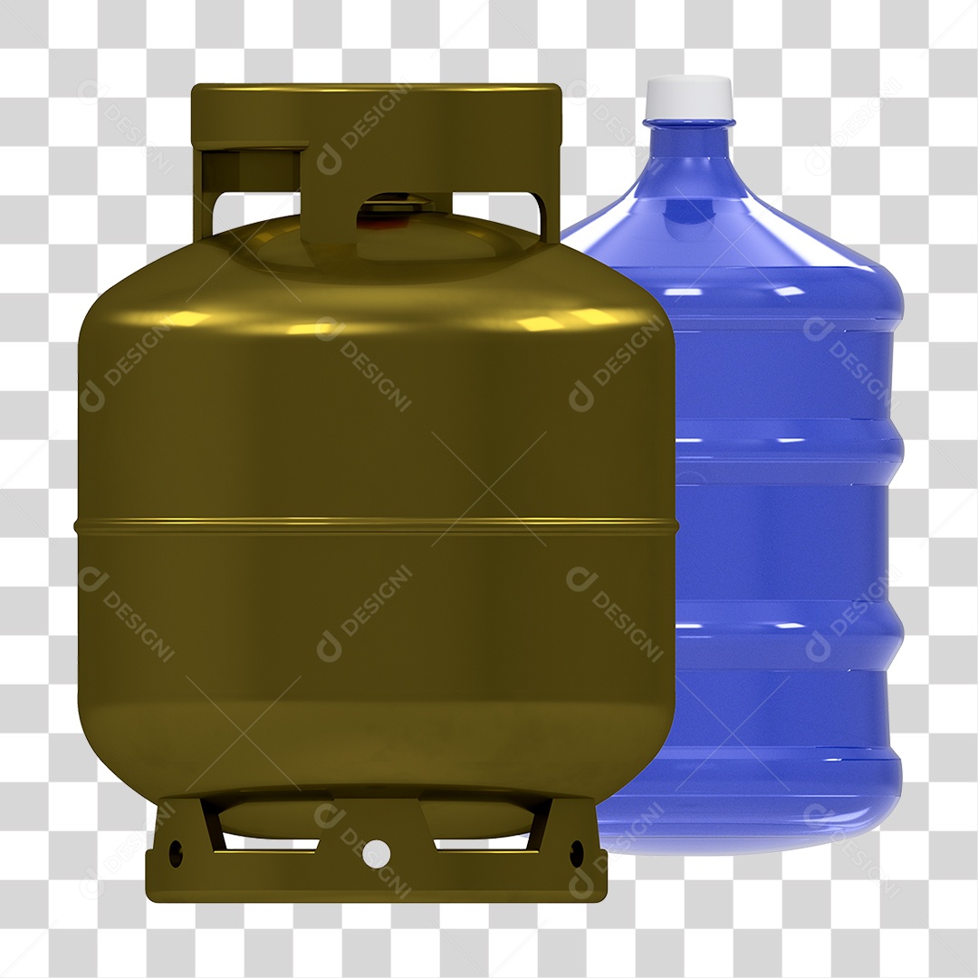 Botijão de Gás e Garrafão de Água PNG Transparente
