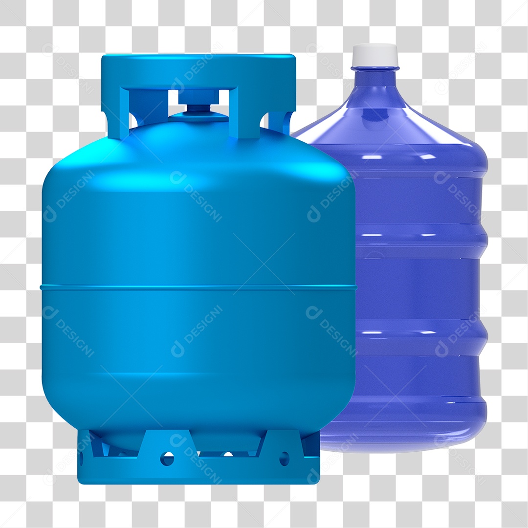 Botijão de Gás e Garrafão de Água PNG Transparente