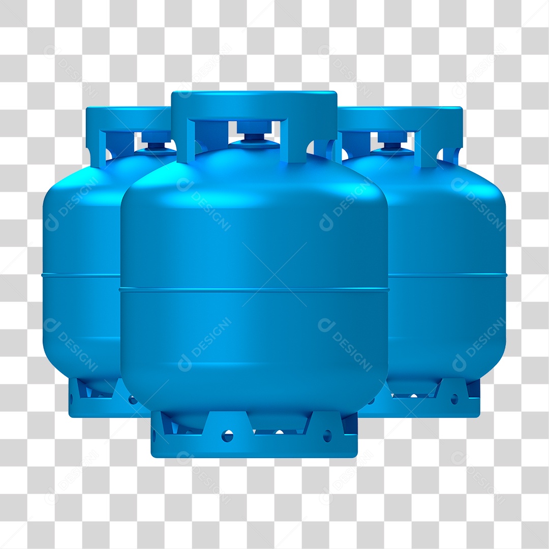 Três Botijões de Gás PNG Transparente