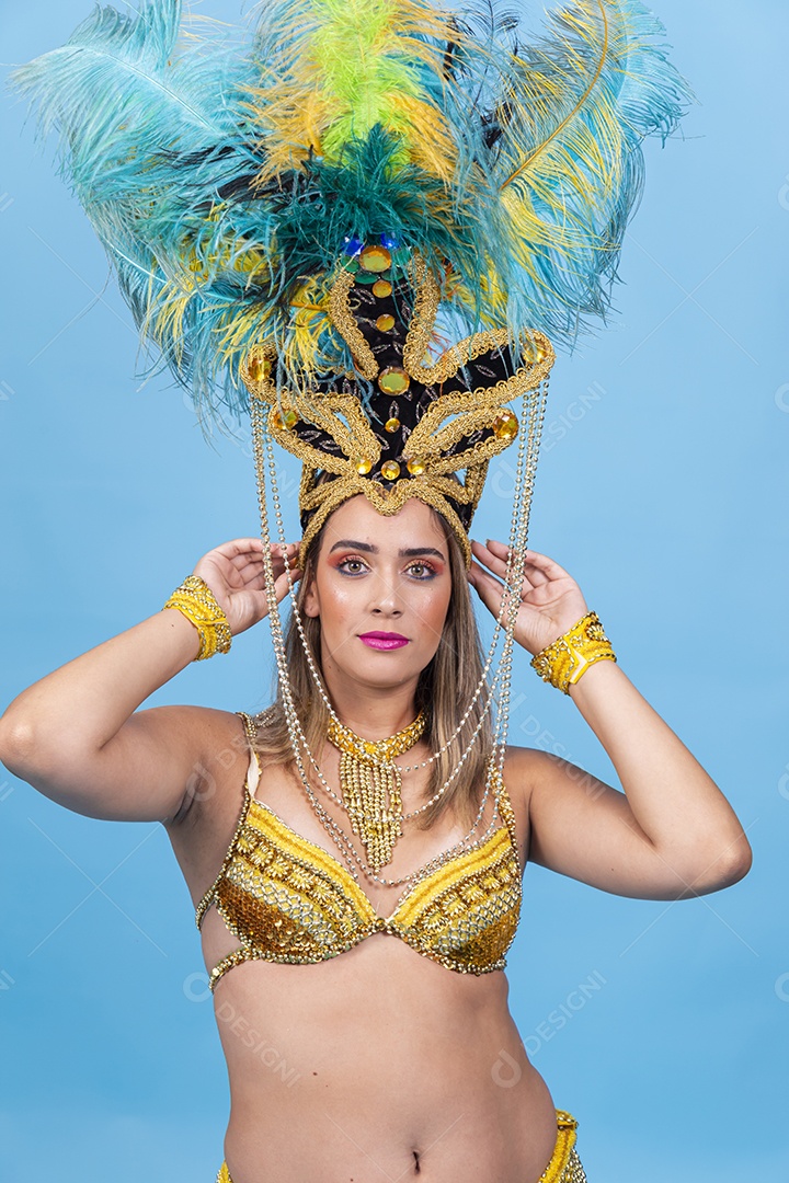 Linda mulher fantasiada para para o carnaval.