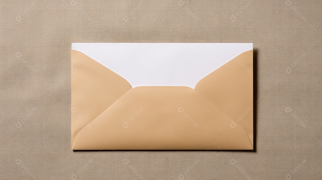 Envelope em fundo marrom