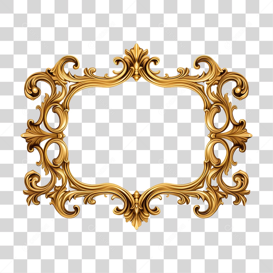 Moldura Dourada PNG Transparente