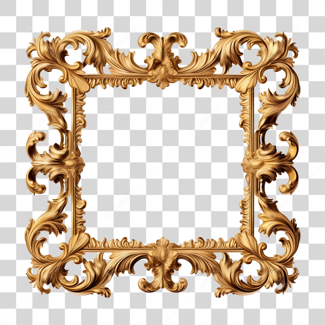 Moldura Dourada PNG Transparente