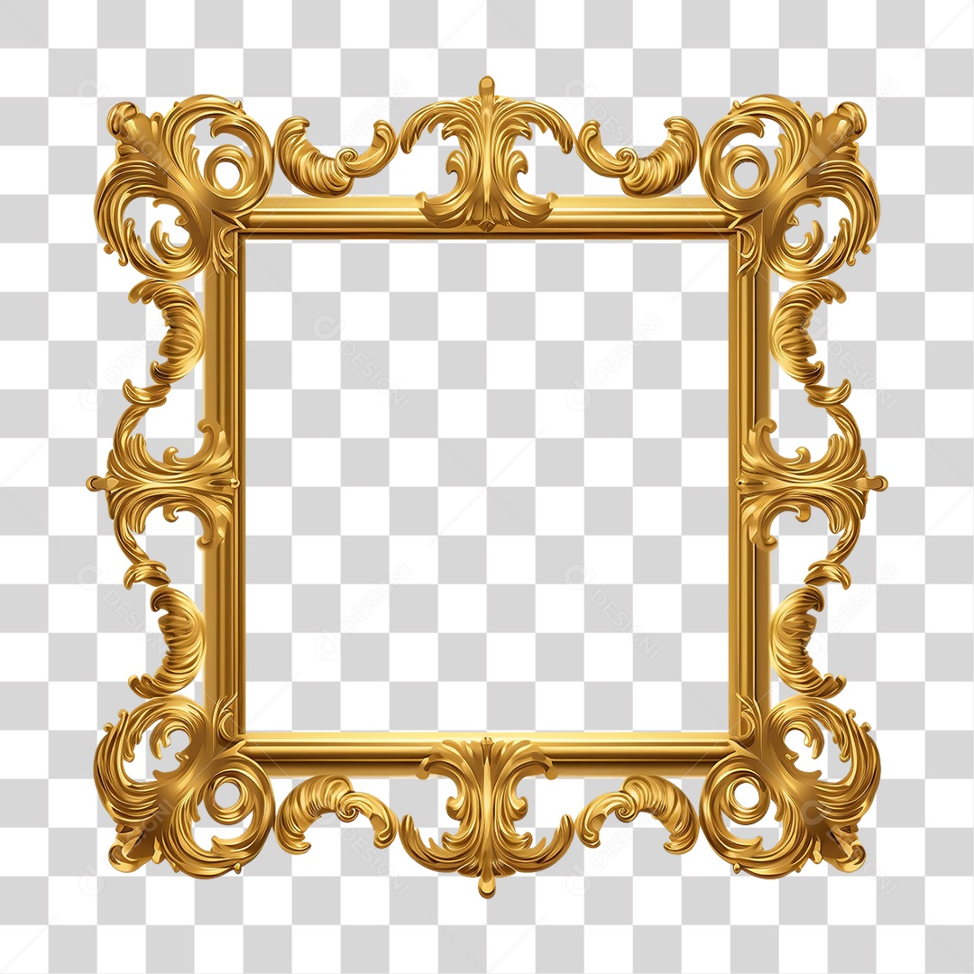 Moldura Dourada PNG Transparente