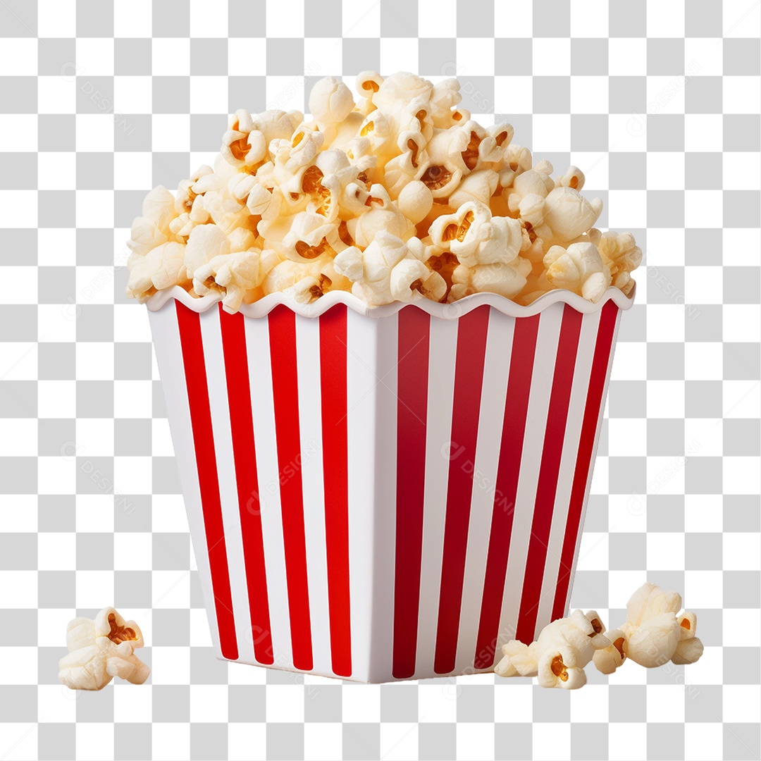 Pote de Pipoca PNG Transparente