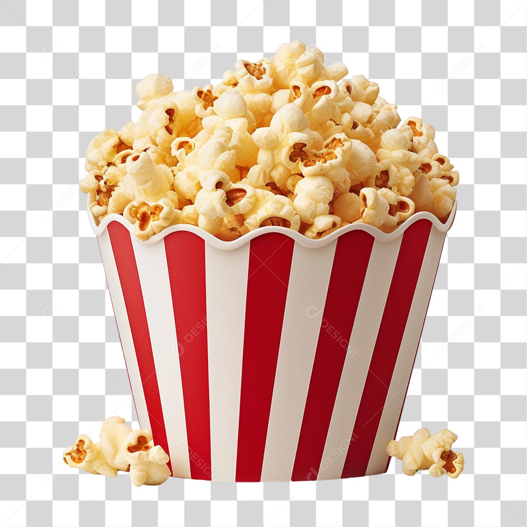 Pote de Pipoca PNG Transparente