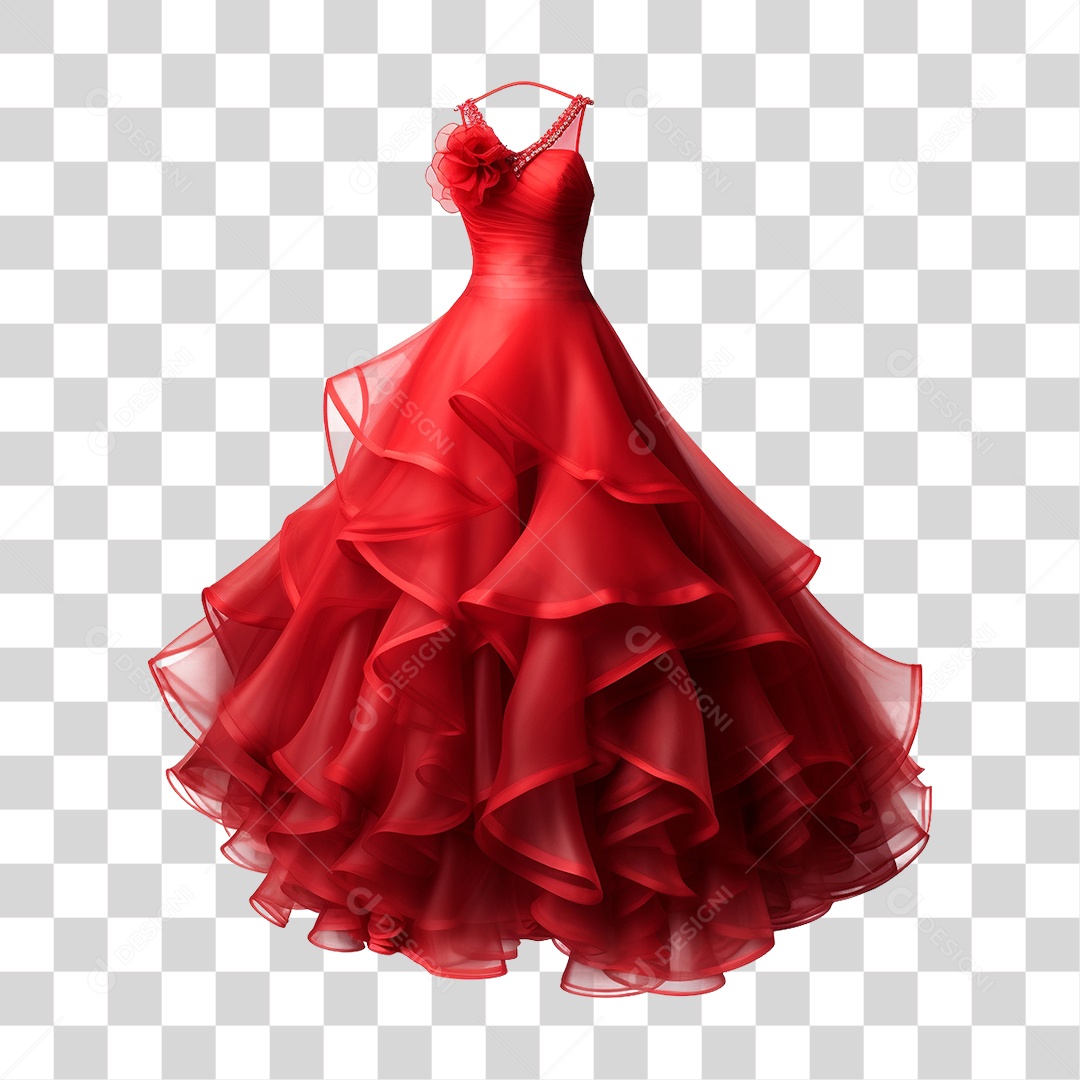 Vestido Vermelho PNG Transparente