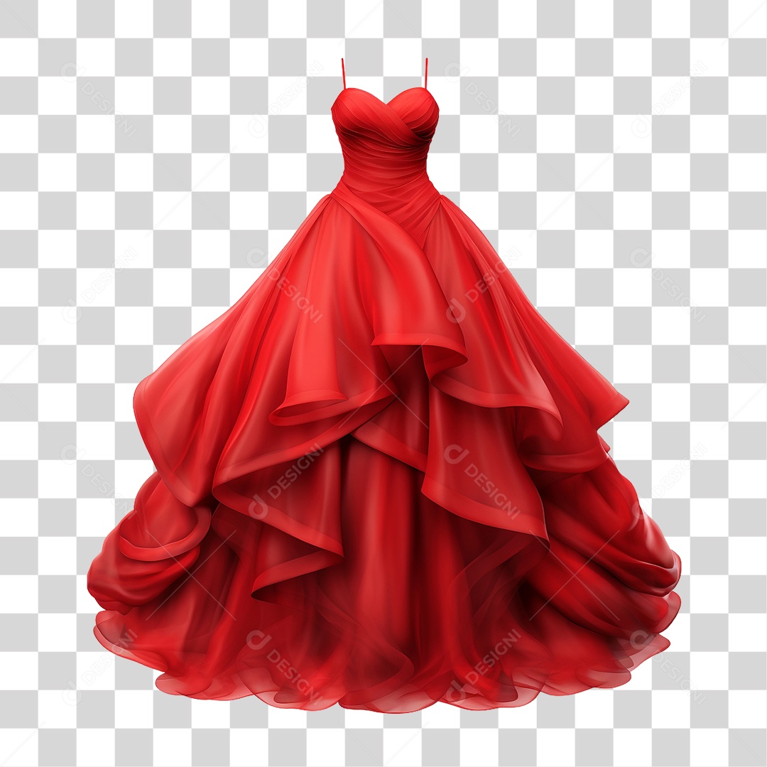Vestido Vermelho PNG Transparente