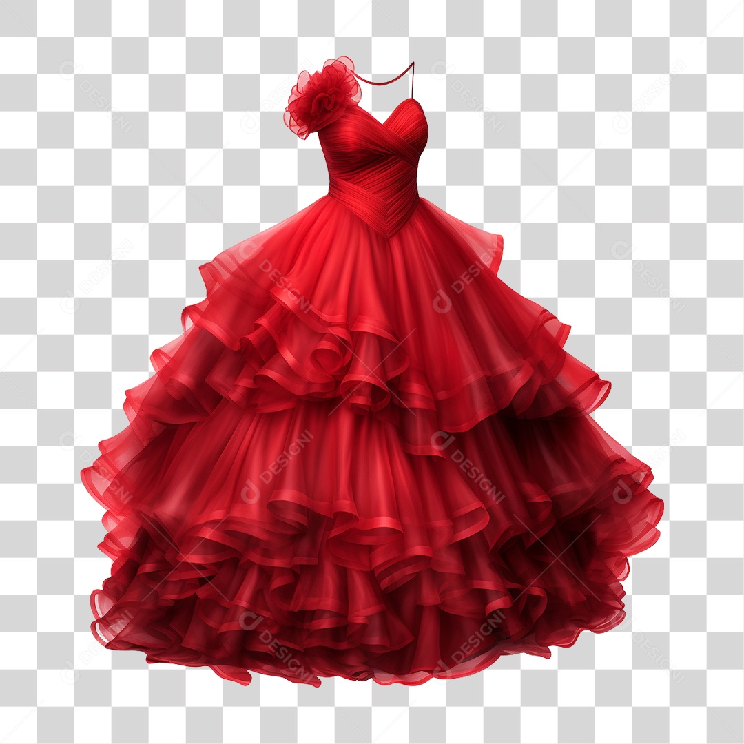 Vestido Vermelho PNG Transparente