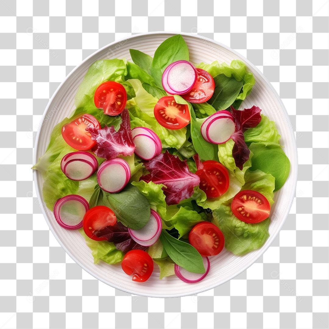 Prato com Saladas PNG Transparente
