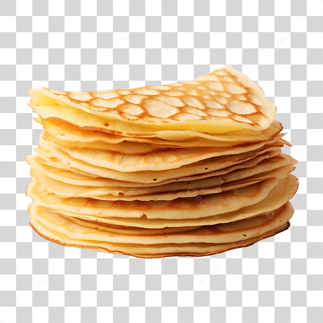 Pilha de Crepes Finos PNG Transparente