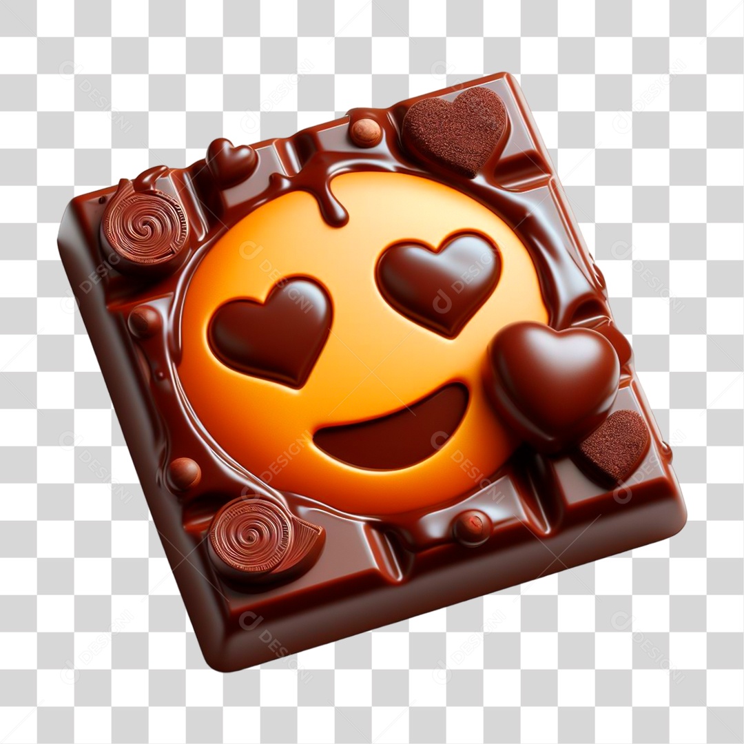 Emoji Chocolate Recortado Doce PNG Transparente