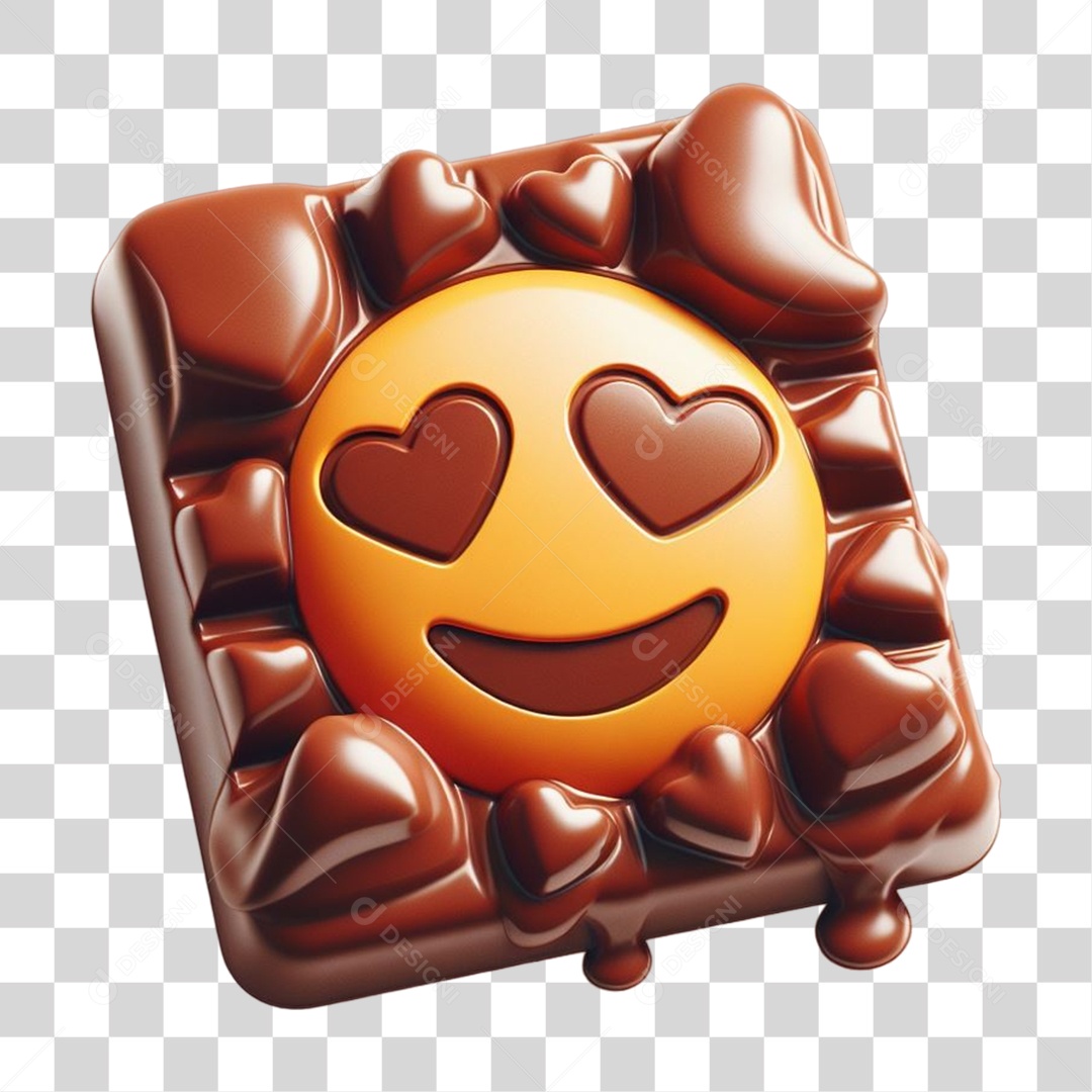 Emoji Chocolate Recortado Doce PNG Transparente