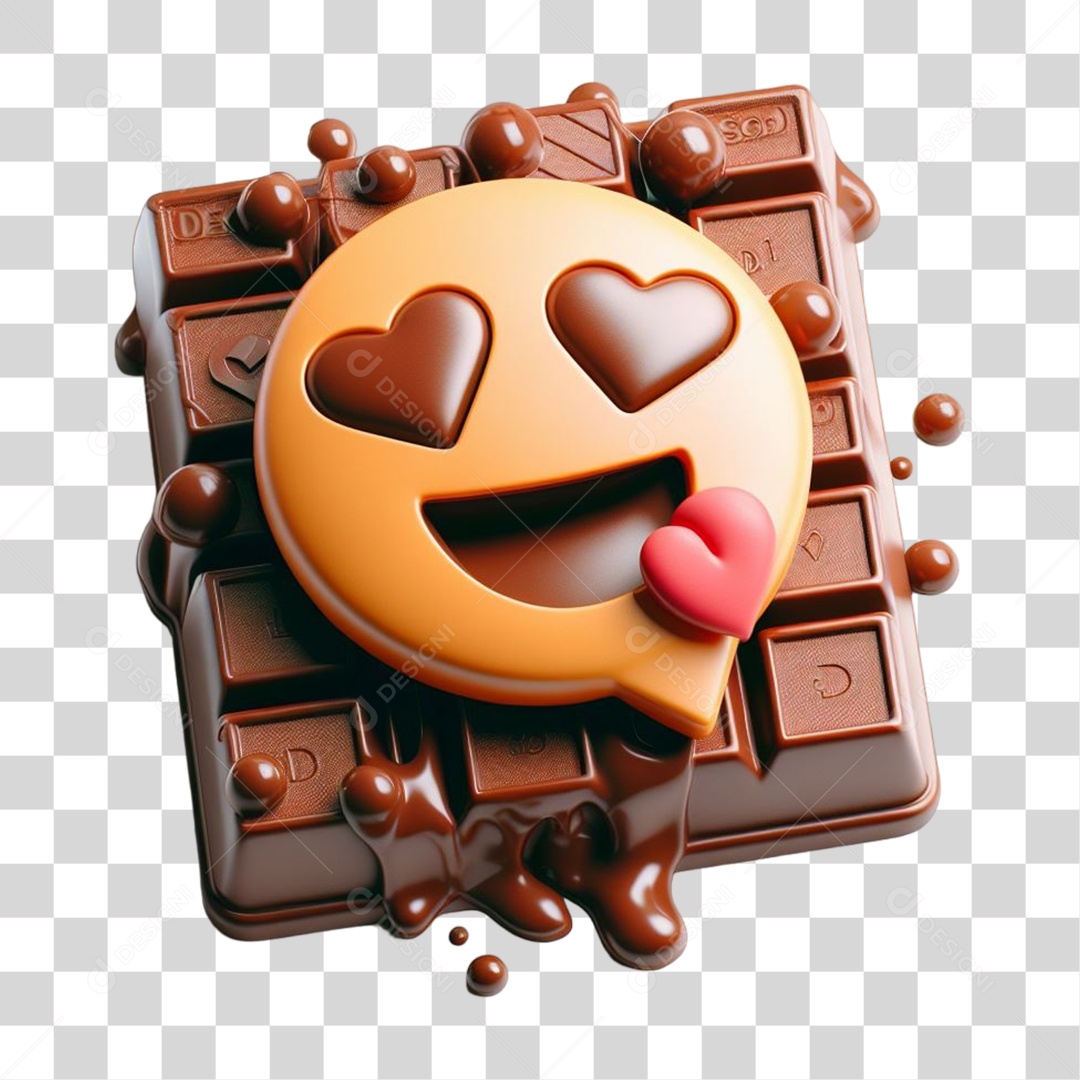 Emoji Chocolate Recortado Doce PNG Transparente