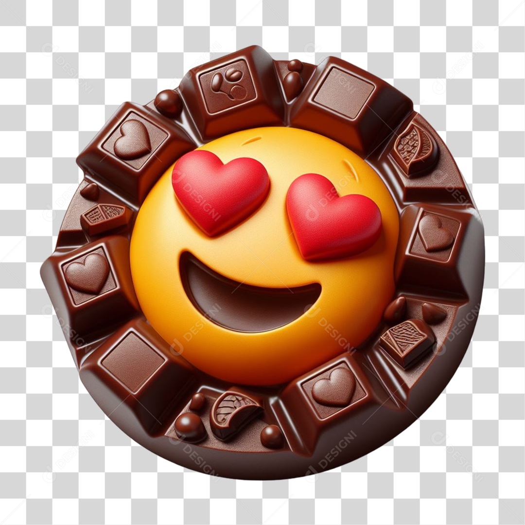 Emoji Chocolate Recortado Doce PNG Transparente