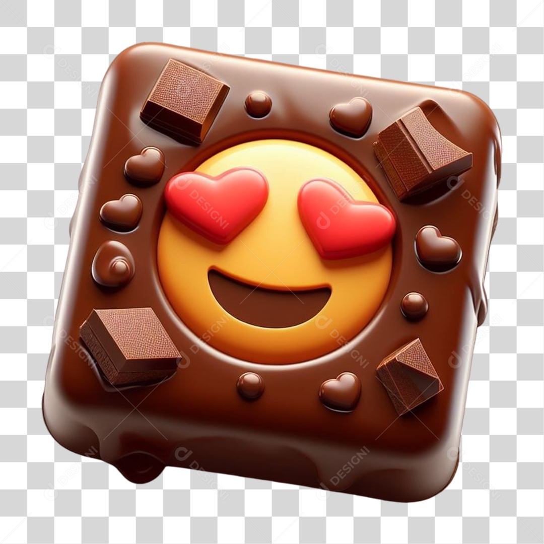 Emoji Chocolate Recortado Doce PNG Transparente