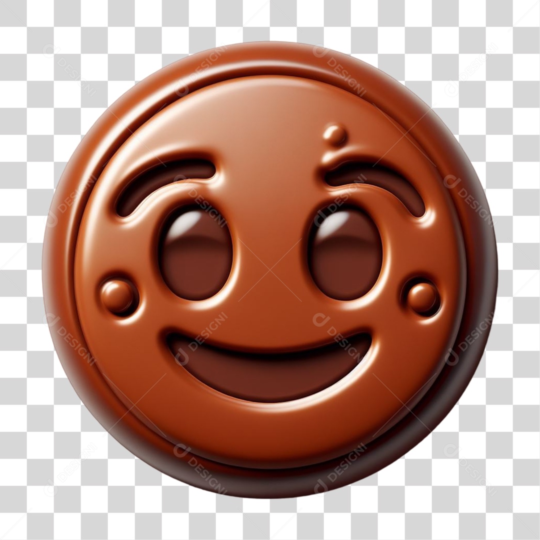 Emoji Chocolate Recortado Doce PNG Transparente