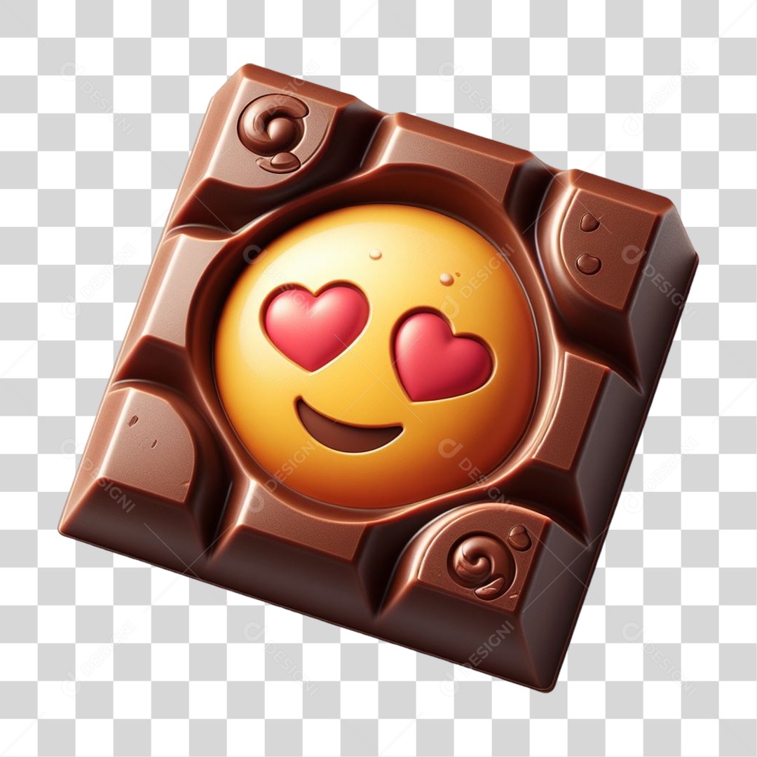 Emoji Chocolate Recortado Doce PNG Transparente