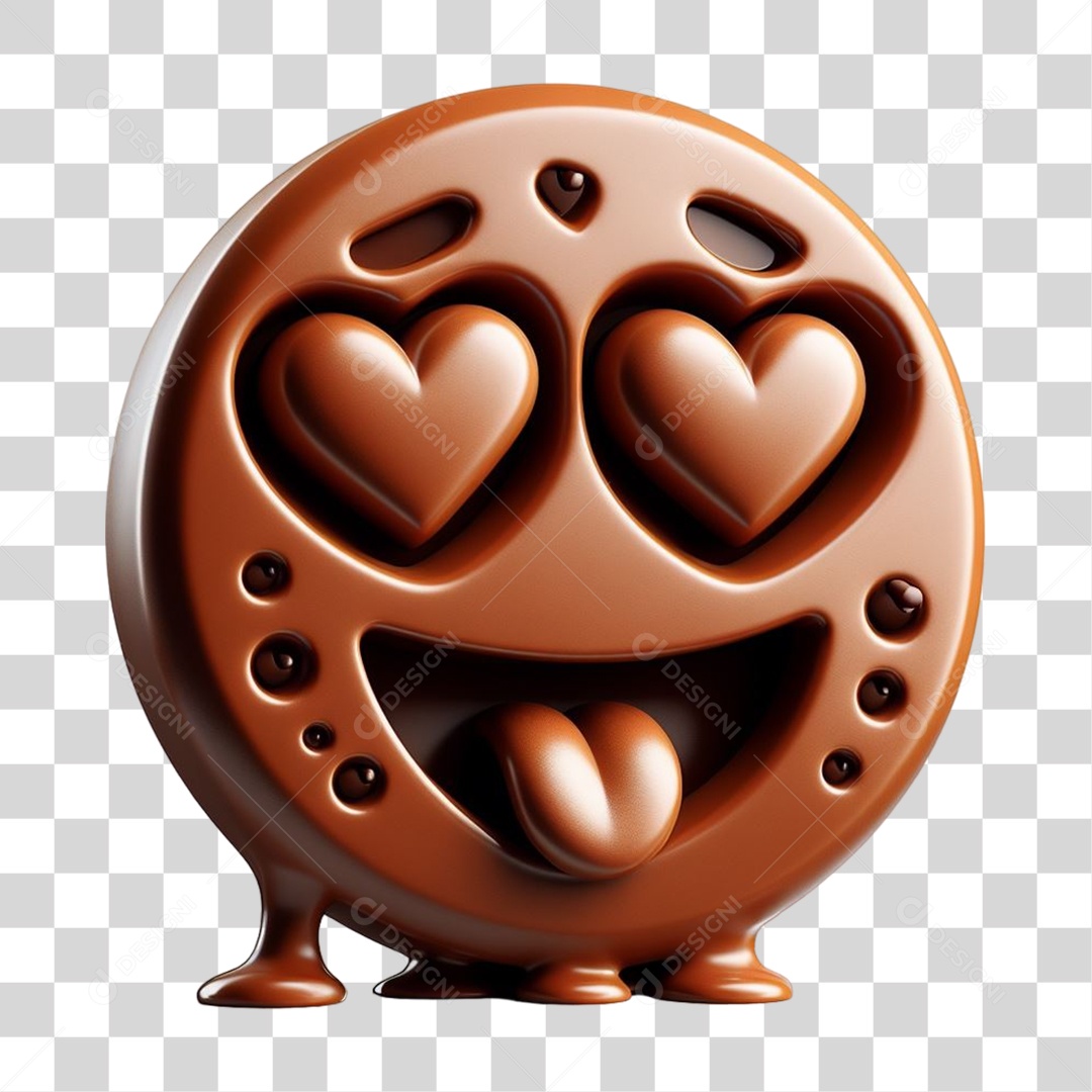 Emoji Chocolate Recortado Doce PNG Transparente