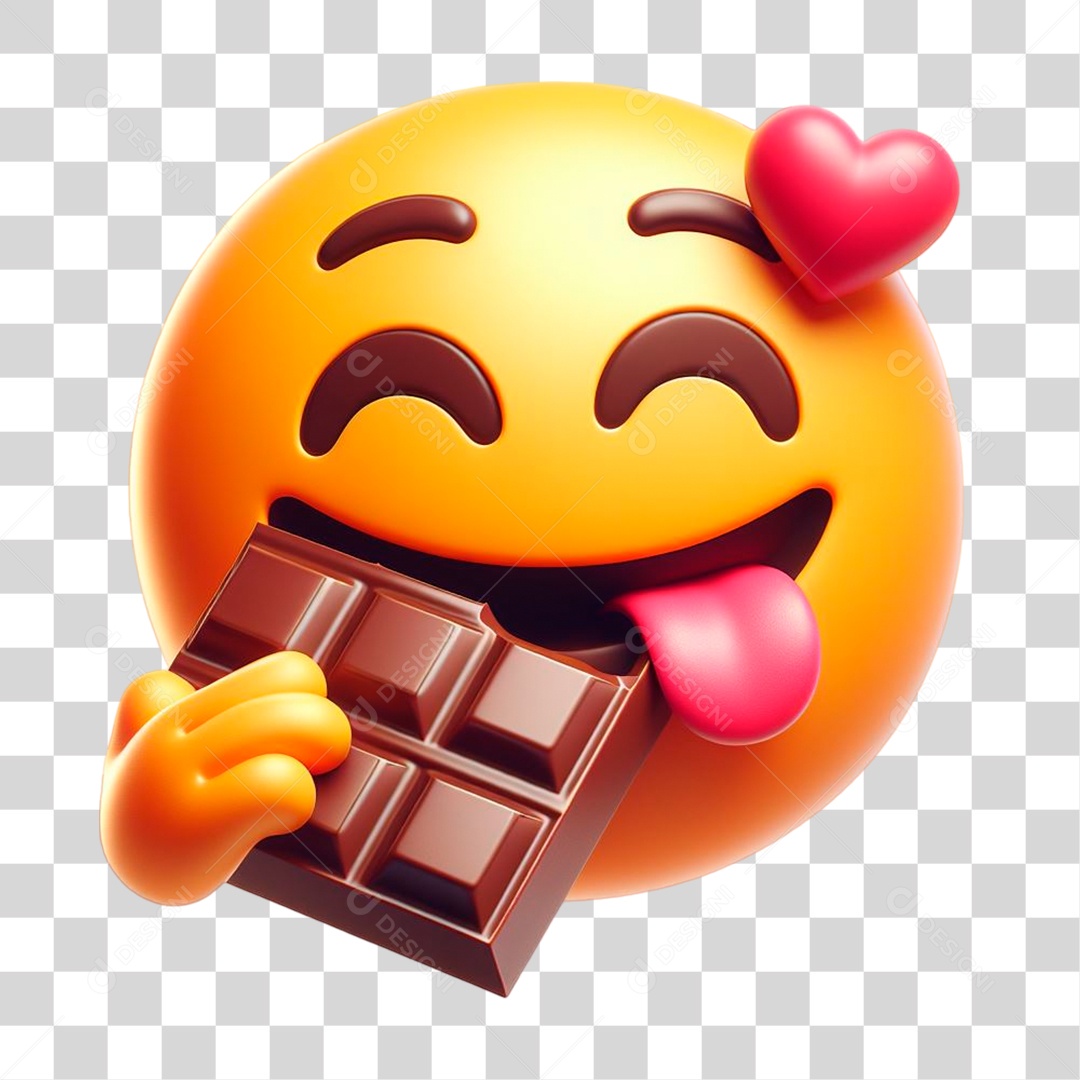 Emoji Chocolate Recortado Doce PNG Transparente