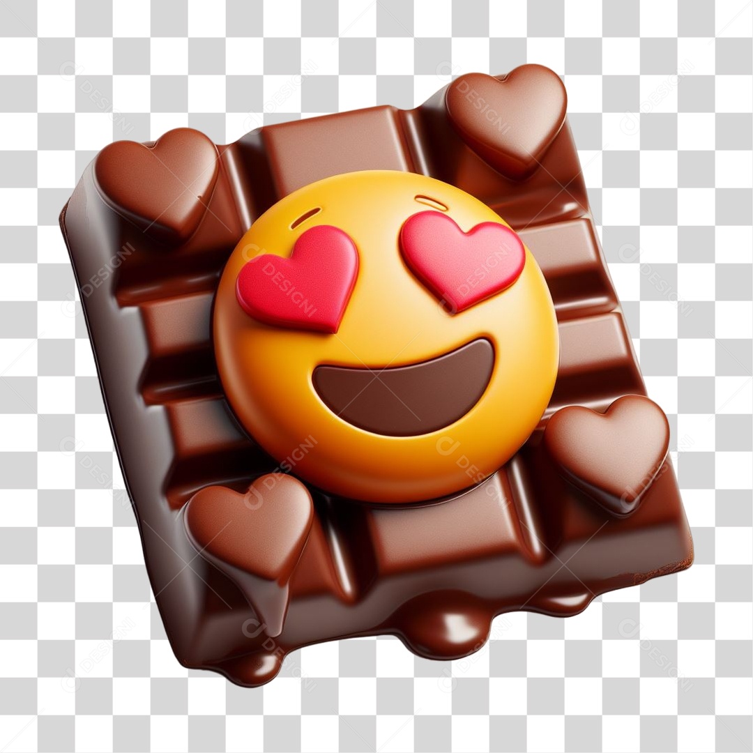 Emoji Chocolate Recortado Doce PNG Transparente