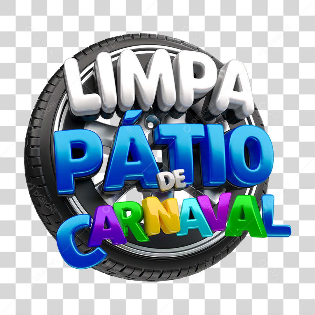 Selo 3D Limpa Pátio de Carnaval PNG Transparente