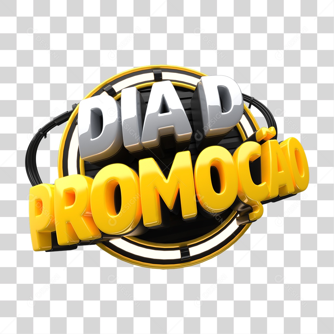 Selo 3D Dia D Promoção PNG Transparente
