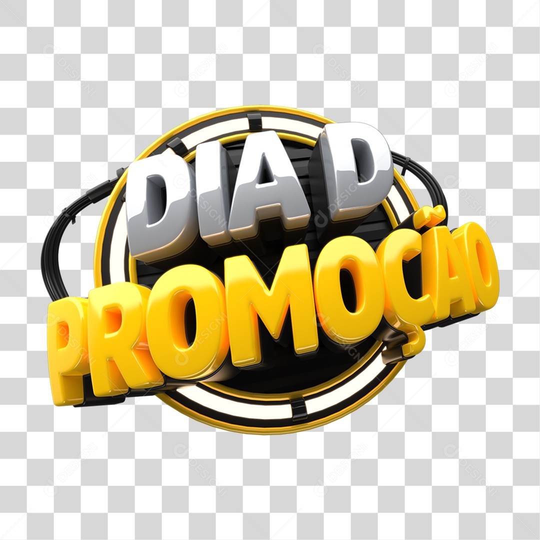 Selo 3D Dia D Promoção PNG Transparente