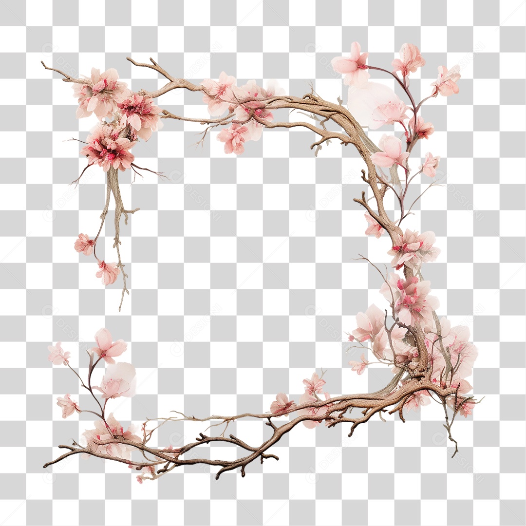 Galhos Flores PNG Transparente