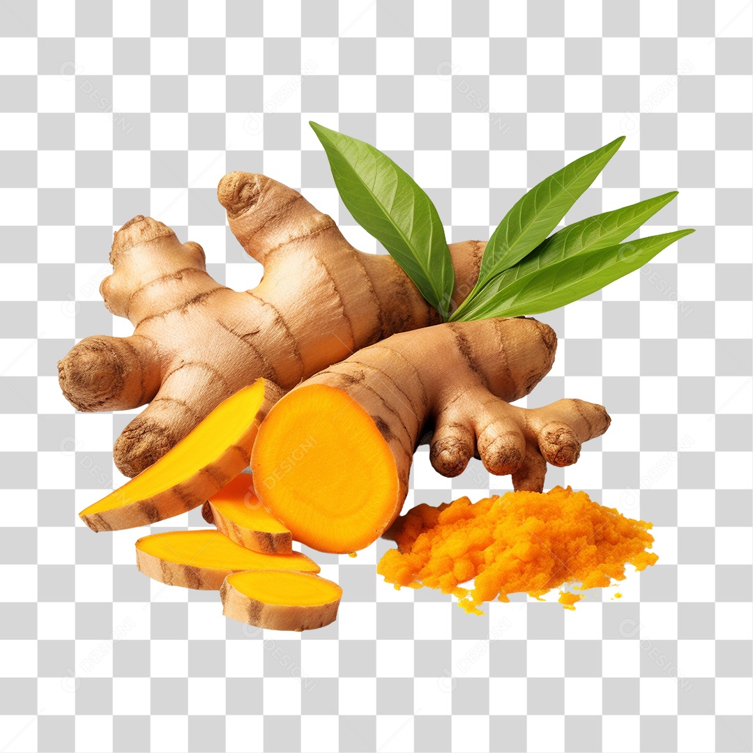 Raiz de Cúrcuma Açafrão PNG Transparente