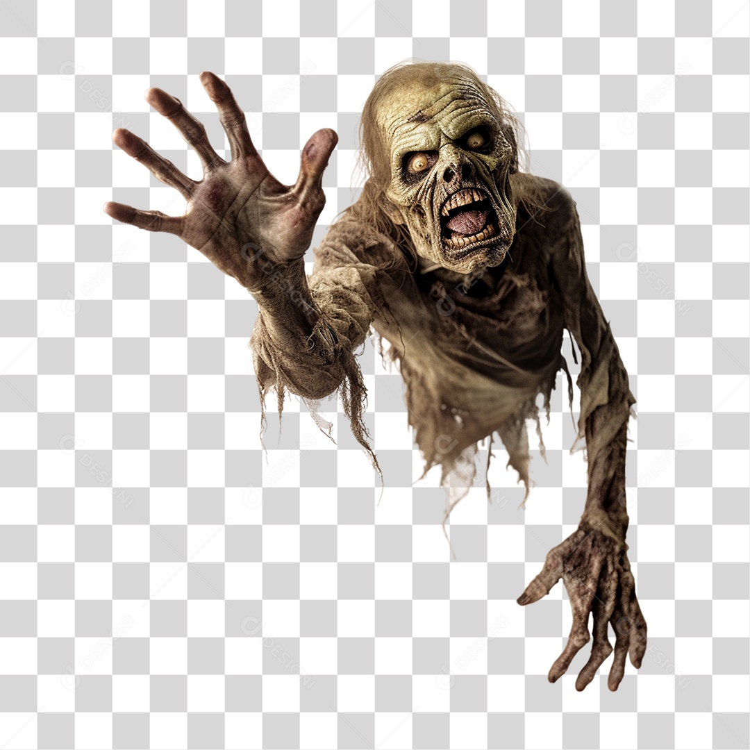 Zumbi Halloween PNG Transparente