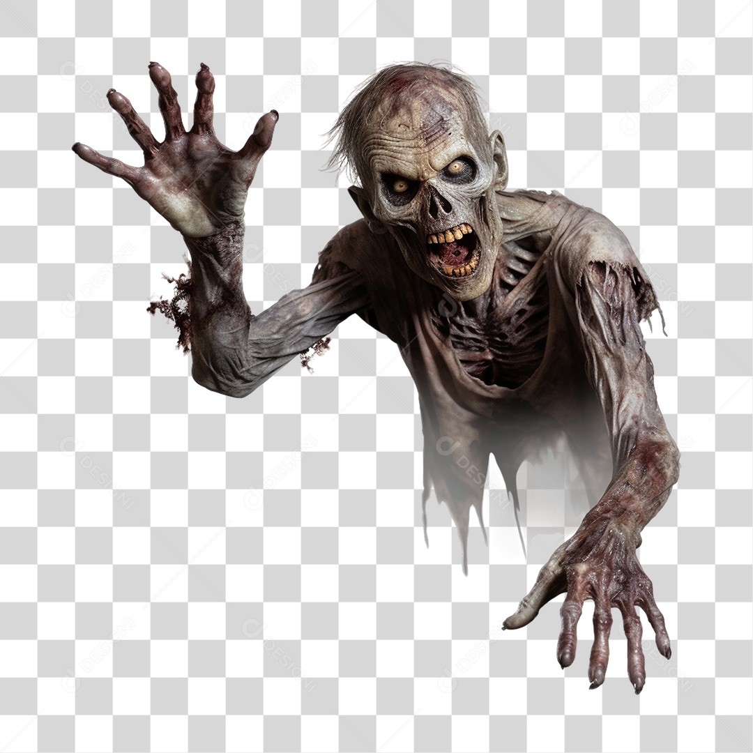 Zumbi Halloween PNG Transparente