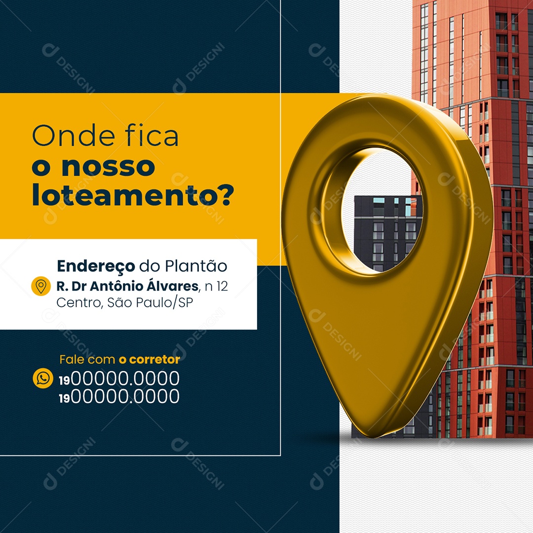 Empreendimento Loteamento Onde fica o nosso loteamento Social Media PSD Editável