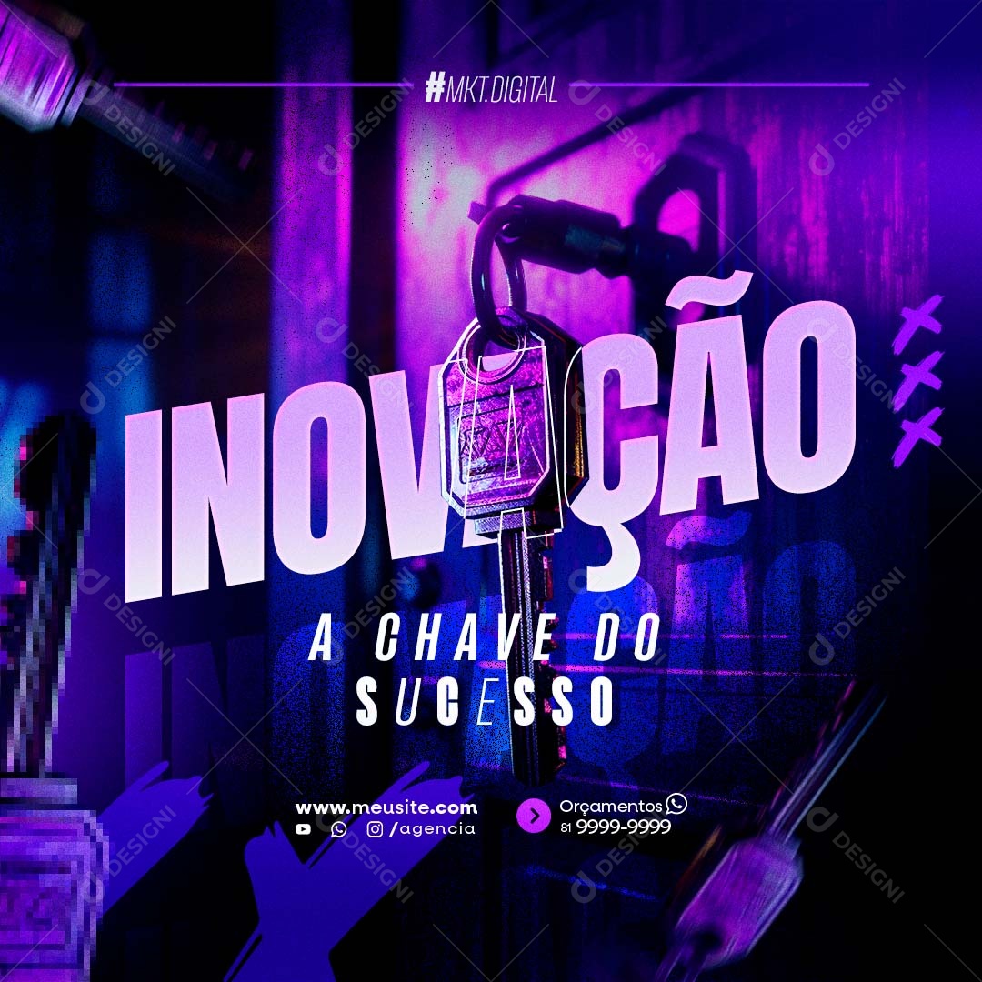 Marketing Digital Inovação a Chave do Sucesso Social Media PSD Editável