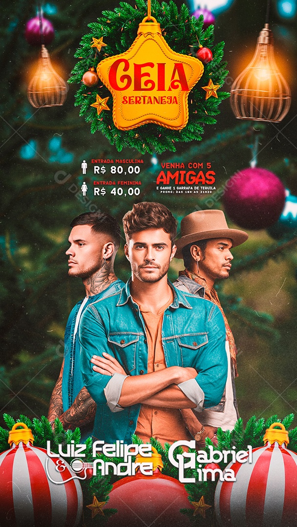 Story Flyer Ceia Sertaneja Luiz Felipe & Andre Gabriel Lima Social Media PSD Editável