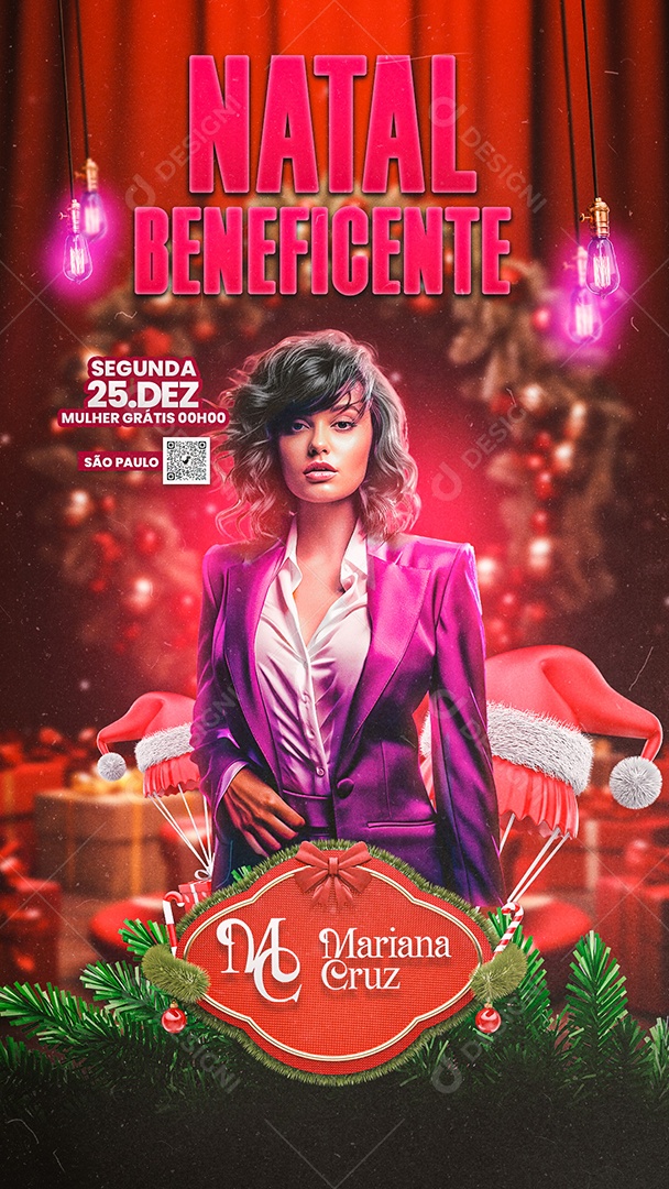 Story Flyer Natal Beneficente Mariana Cruz Social Media PSD Editável