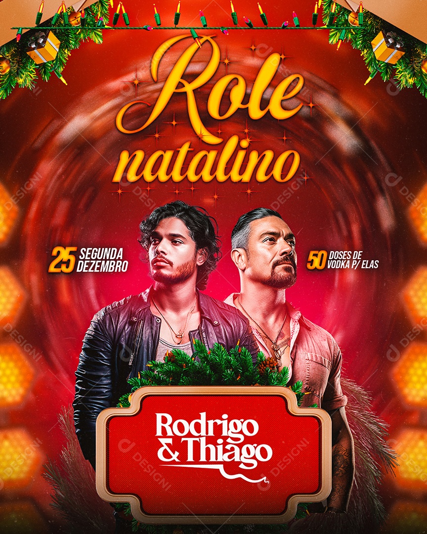 Flyer Role natalino Rodrigo & Thiago Social Media PSD Editável