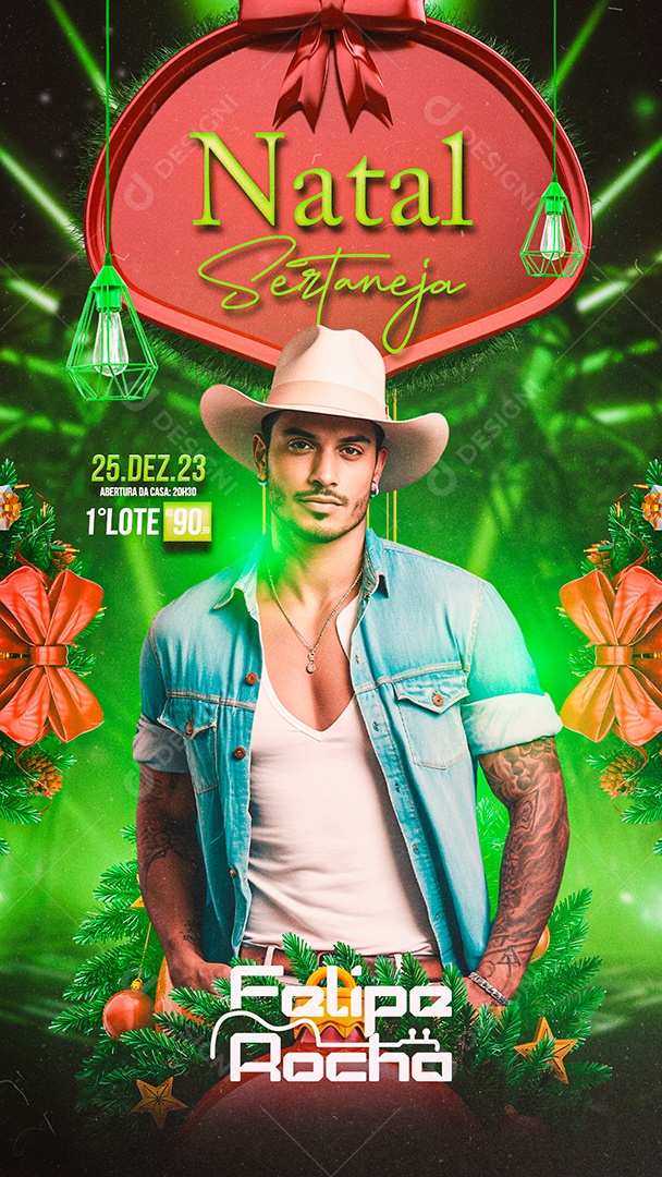 Story Flyer Natal Sertaneja Felipe Rocha Social Media PSD Editável