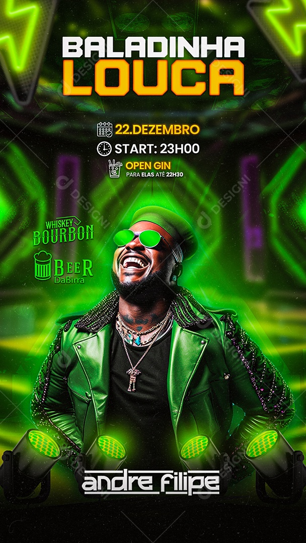 Story Flyer Baladinha Louca Andre Filipe Social Media PSD Editável