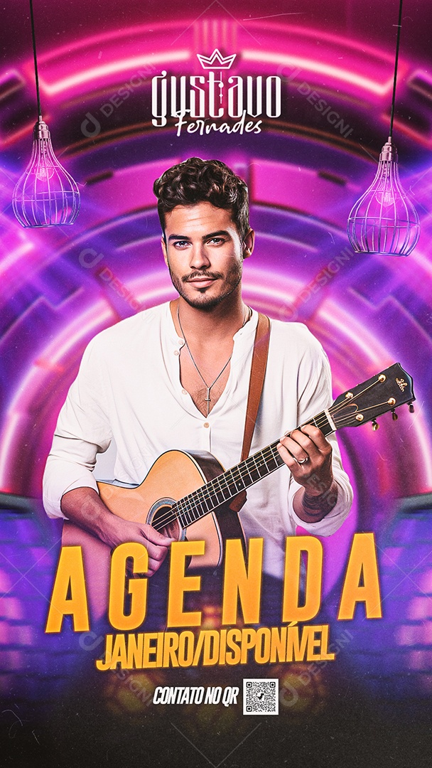 Story Flyer Gustavo Fernades Agenda Janeiro Disponível Social Media PSD Editável