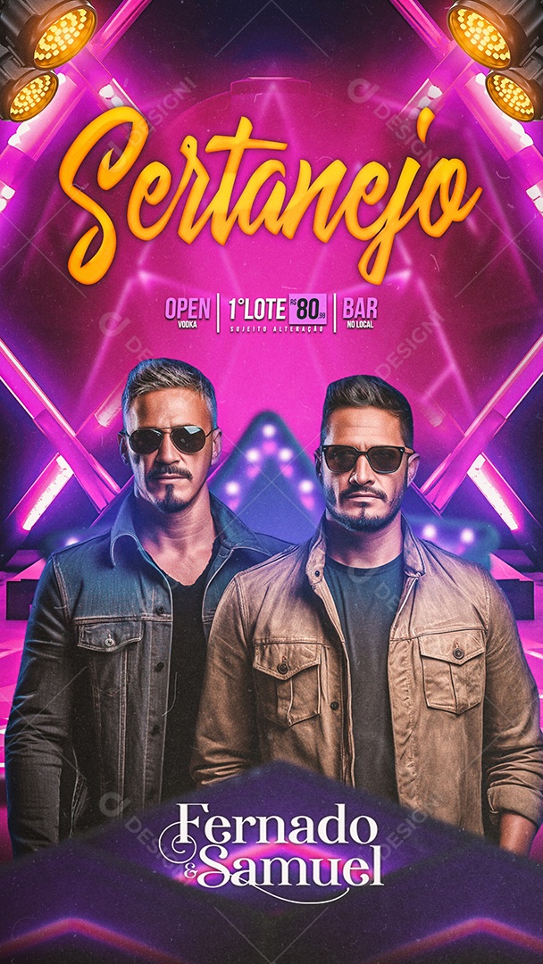 Story Flyer Sertanejo Fernado & Samuel Social Media PSD Editável